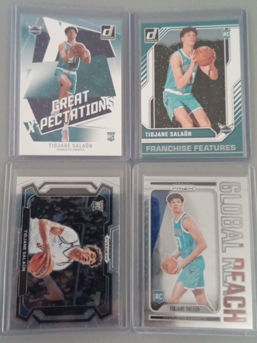 Panini Tidjane Salaün Basketball Card Lot - Teal & White Design